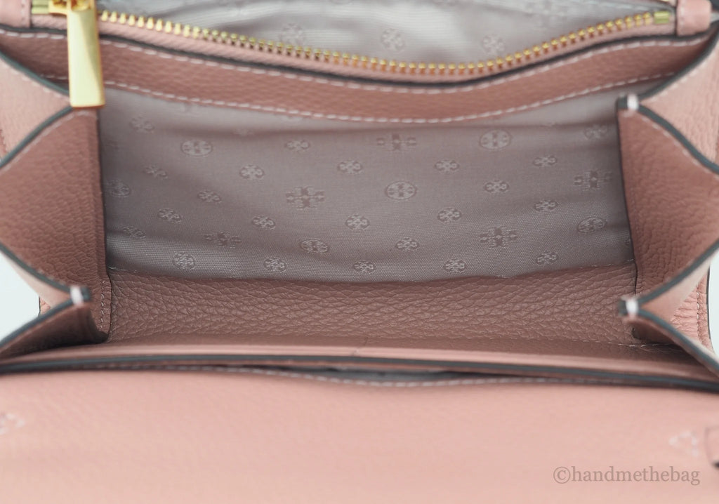 Pink Pebbled Leather Chain Crossbody Bag X15221
