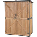 Outdoor Storage Shed with Metal Frame and Adjustable Shelfs (Brown) P9448