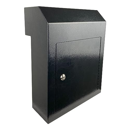 Black Galvanized Steel Locking Mailbox Door Drop Box E33249