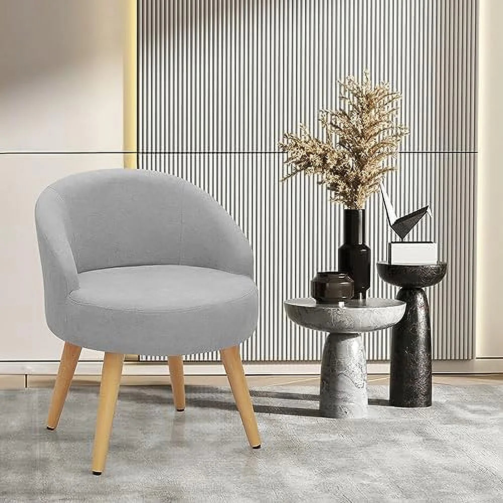 Grey Velvet Accent Chair with Wood Legs K27340