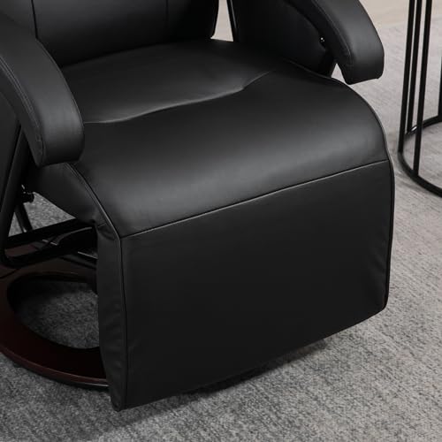 Gray Leather Swivel Recliner Chair with Adjustable Footrest T571915