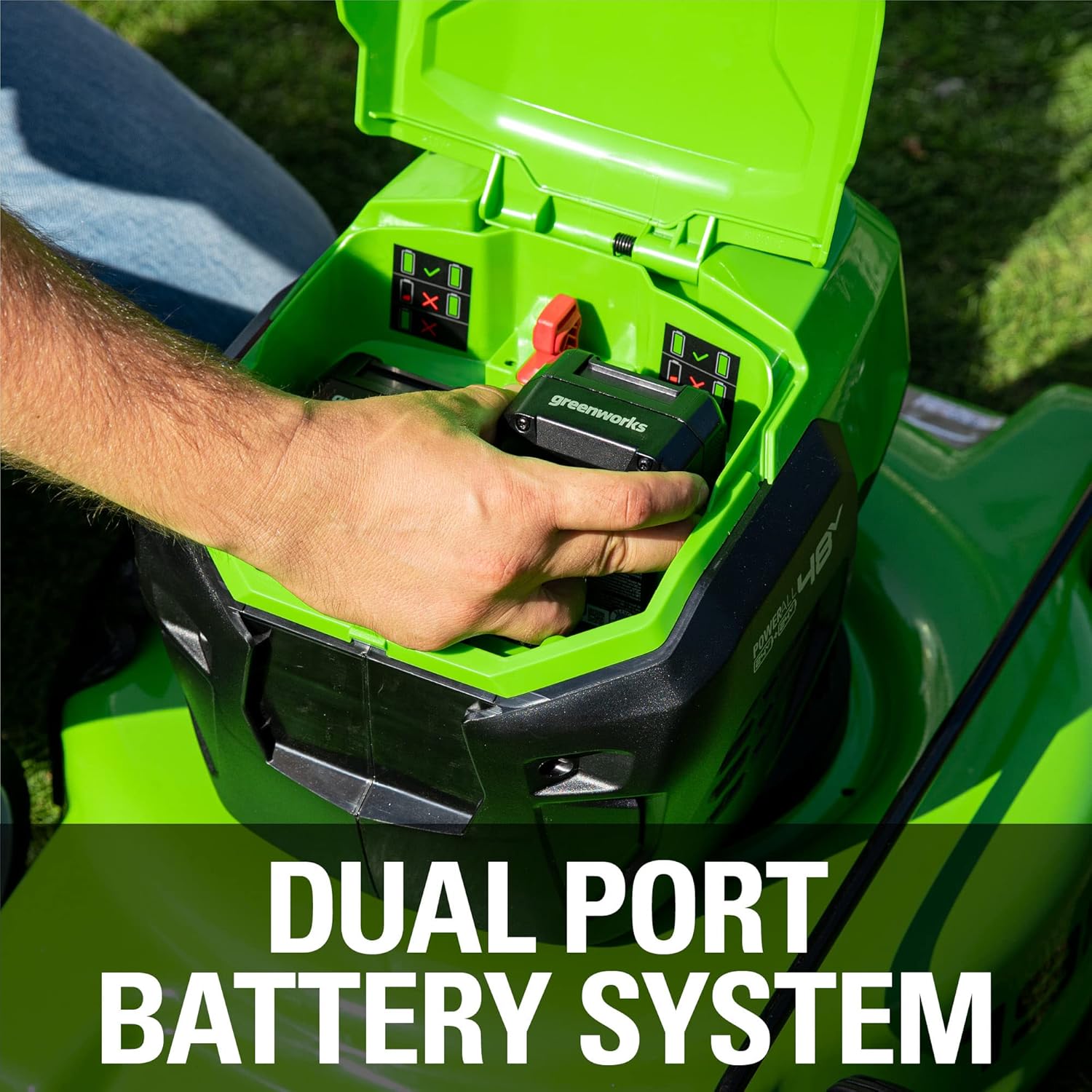 2 x 24V (48V) 19" Brushless Cordless Lawn Mower with 4.0Ah Batteries and Dual Port Charger G3080