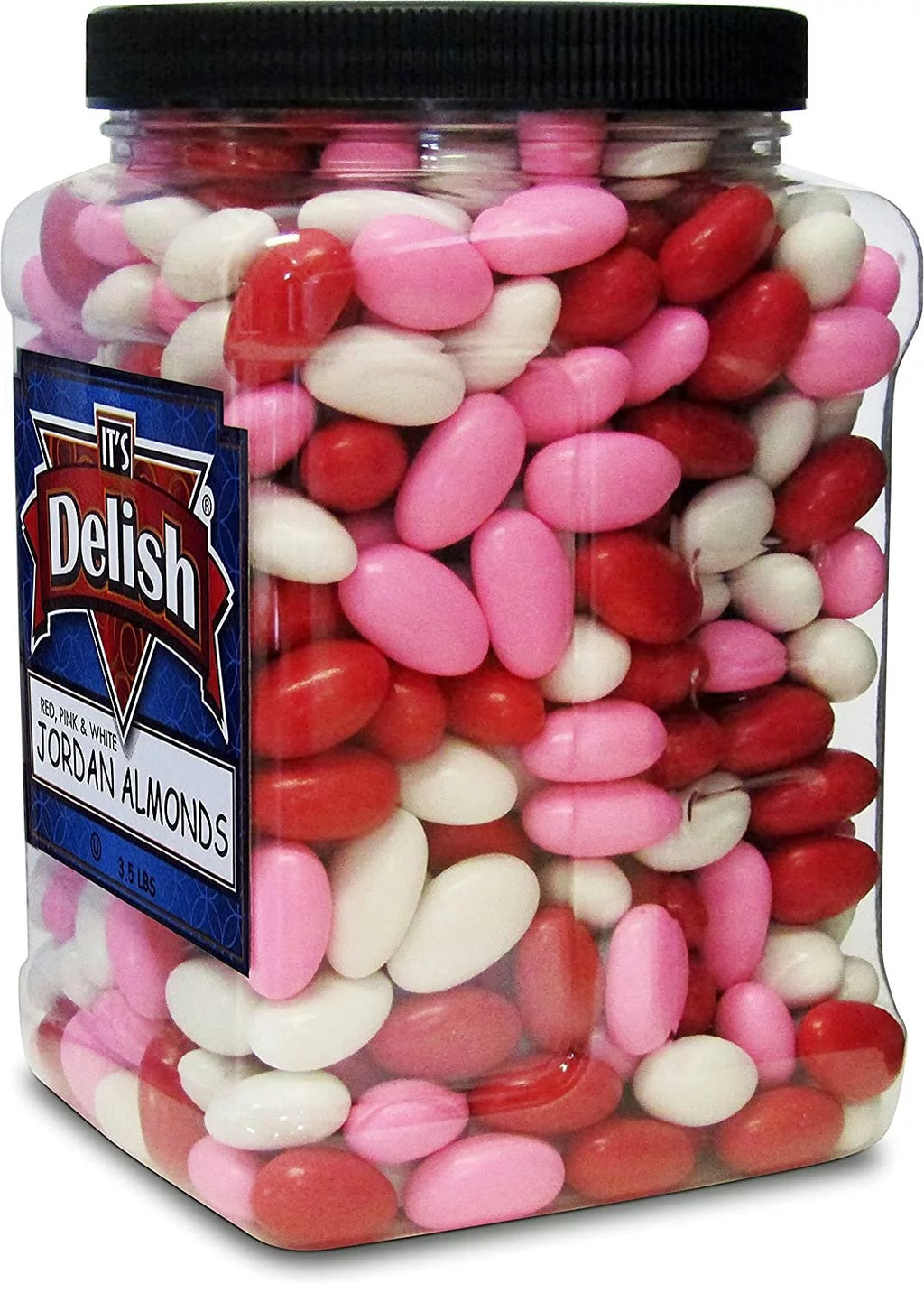 Red Pink & White Jordan Almonds Mix, 3.5 LBS Jumbo Container E7395