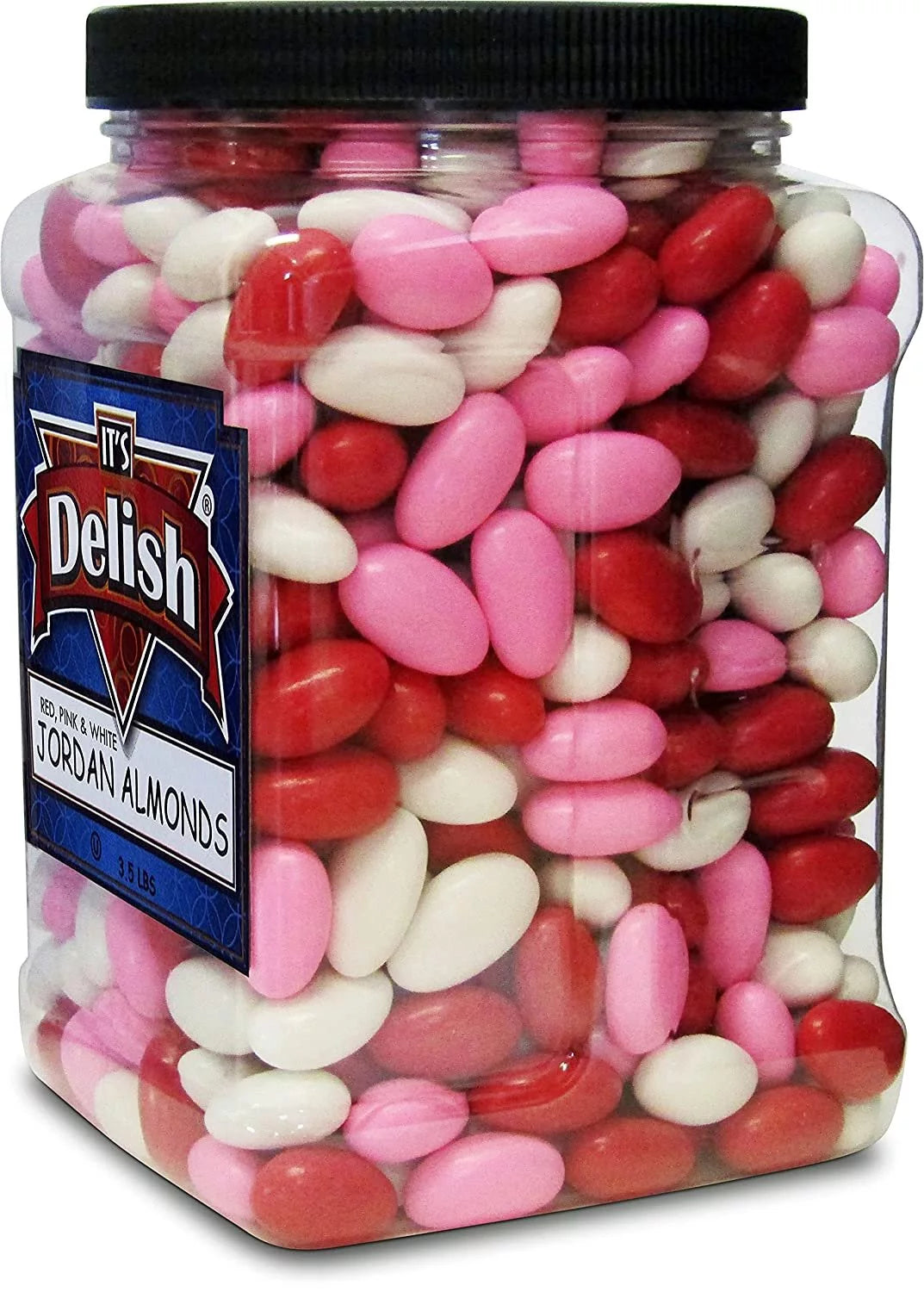 Red Pink & White Jordan Almonds Mix, 3.5 LBS Jumbo Container E7395