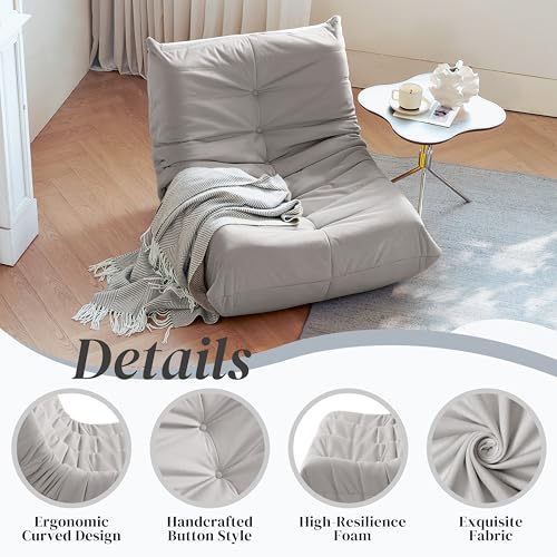 3-Seater Beige Suede Microfiber Bean Bag Chair A234276