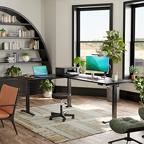 Triple Motor L Shaped Electric Standing Desk Frame, Black (Frame Only) Y34286