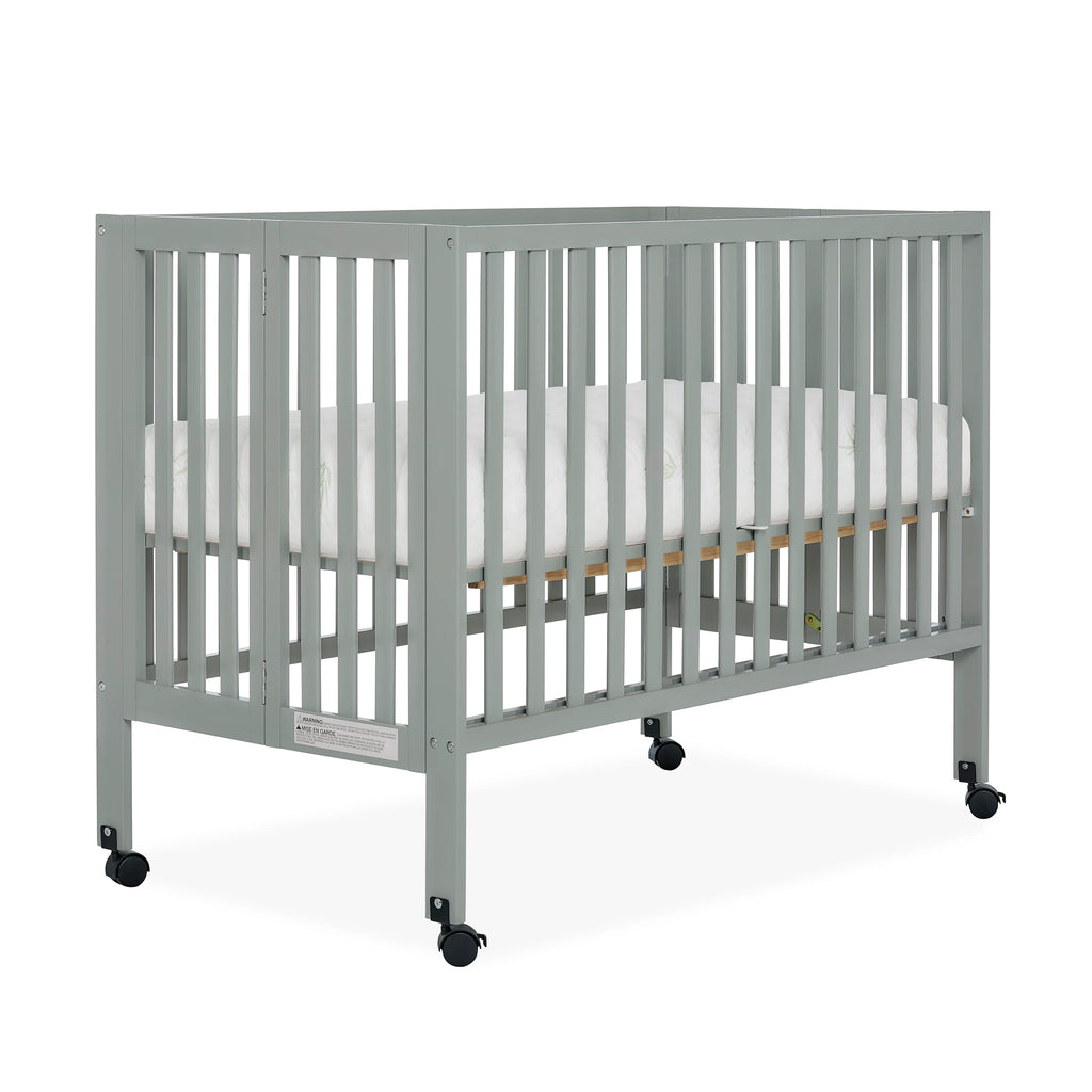 Cool Grey Full-Size Folding Crib R29005