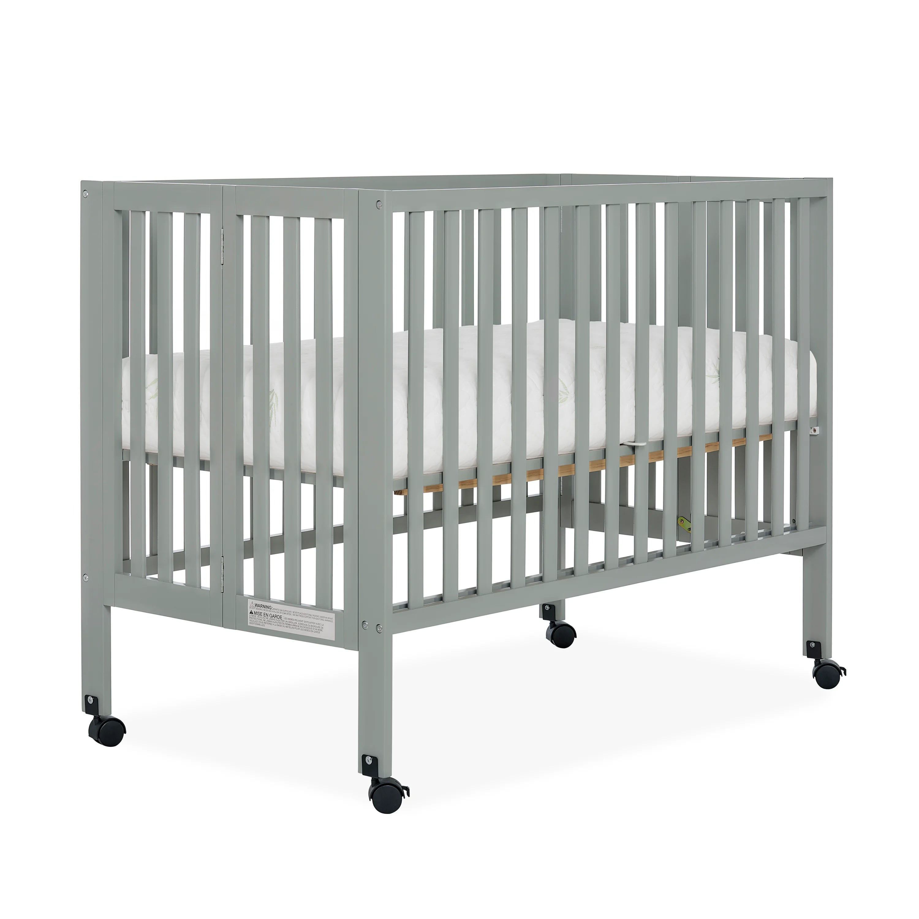 Cool Grey Full-Size Folding Crib R29005