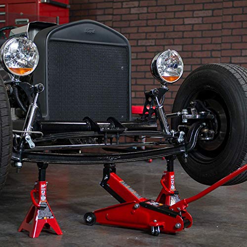 2 Ton Hydraulic Trolley Floor Jack with 2 Jack Stands X600457
