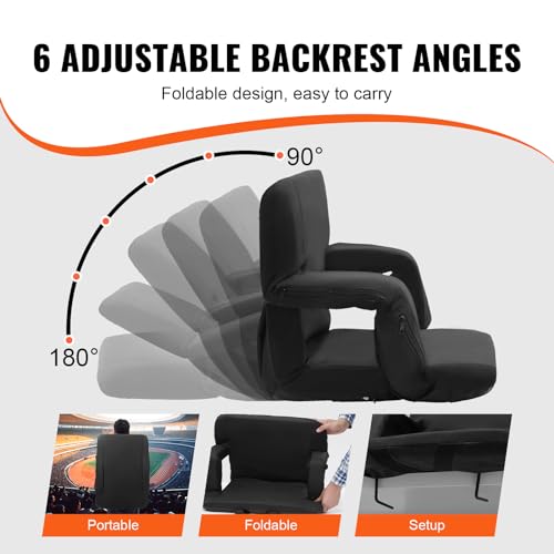 Wide Folding Padded Stadium Seat with Back Support K14910