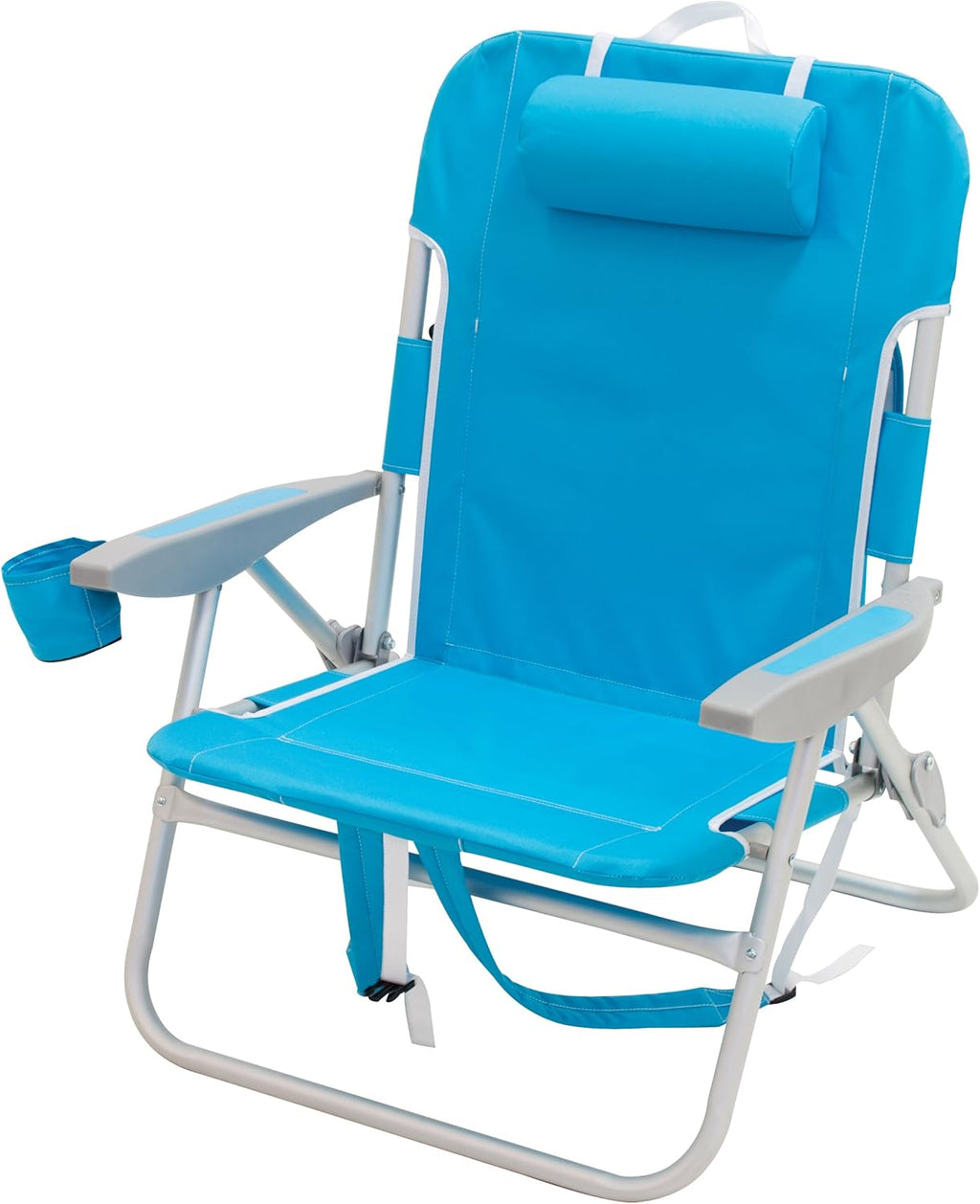 Turquoise & Light Blue Folding Backpack Beach Chair T397524