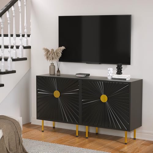 White Accent Storage Cabinet with Gold Handle Set 2 N312624