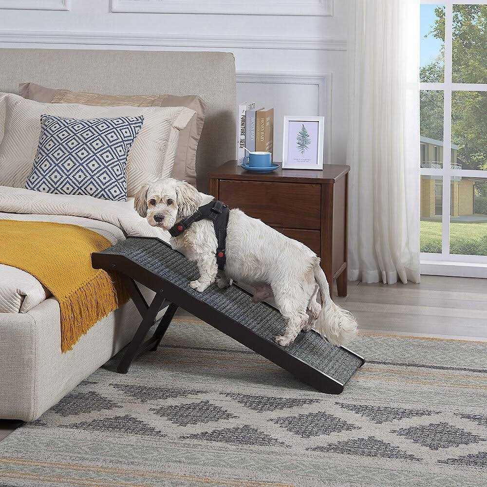Foldable Wooden Pet Ramp Adjustable Height W5455