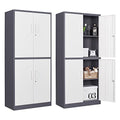 Black 72" Tall Steel Lockable Storage Cabinet with 2 Doors and 5 Adjustable Shelves M30463
