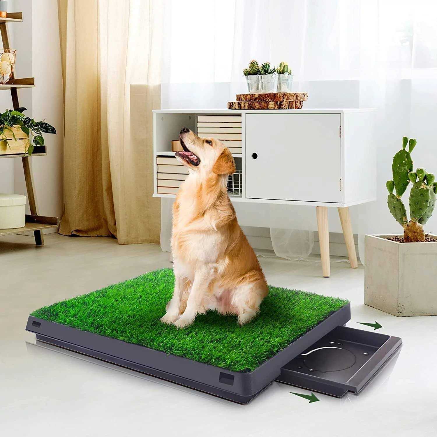 20” x 25” Artificial Dog Grass Pad with Tray T8351