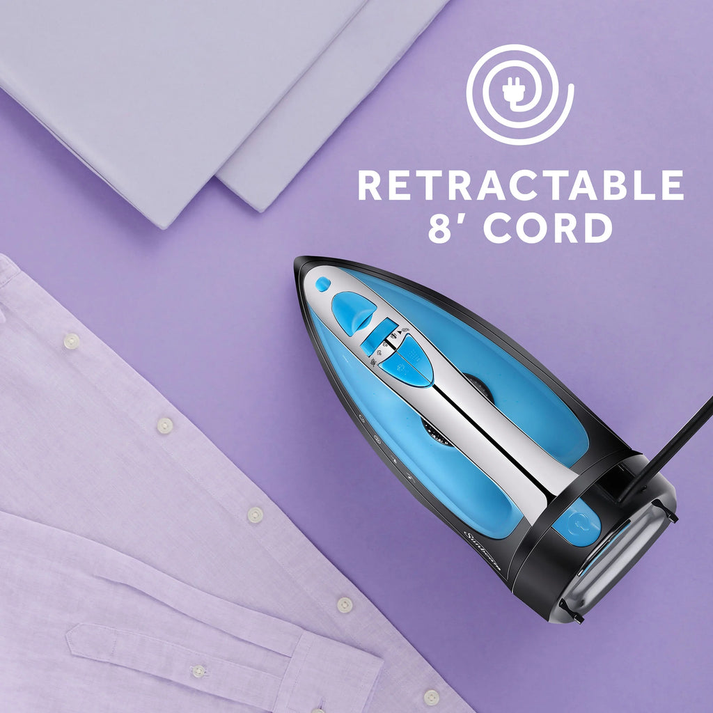 1400W Steammaster Iron with Retractable Cord, Blue and Black Finish G9345