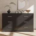 Black 8 Drawer Wood Dresser W121