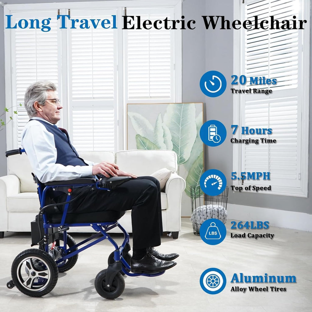 Black Lightweight Foldable Electric Wheelchair D876