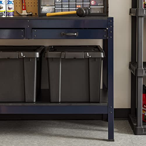 5 Gallon Lockable Storage Bins with Lids, 6 Pack - Black H330