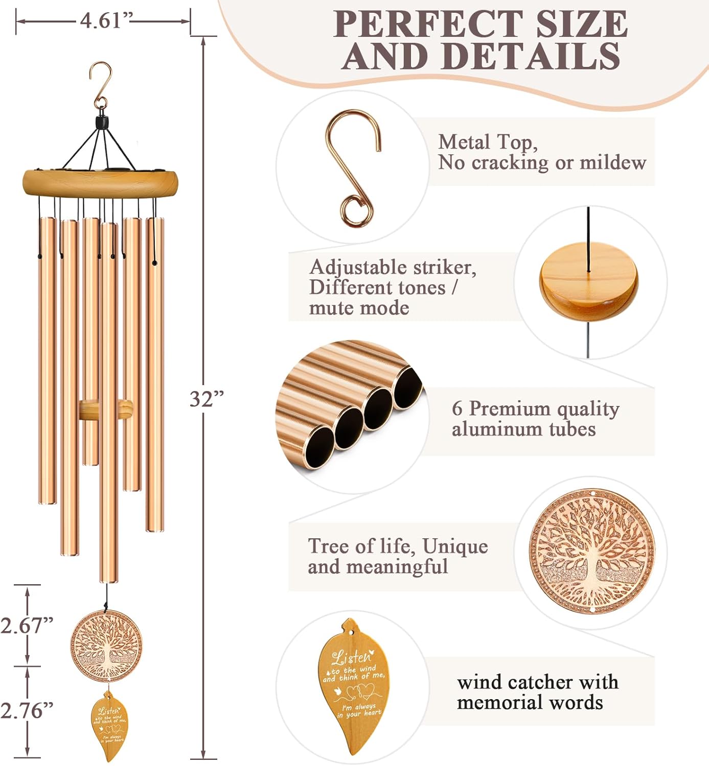 Deep Tone Memorial Wind Chimes C400503