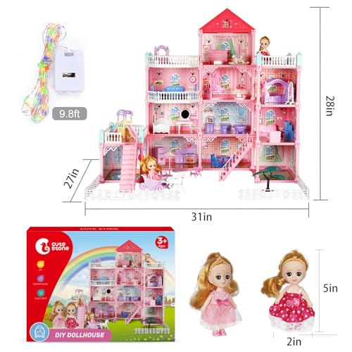 Large Dollhouse with Lights Furniture & Accessories X674