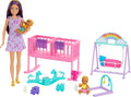 Skipper Doll & Nursery Playset with Accessories, Includes Twin Baby Dolls, 1 Crib, 1 Swing, 1 See-Saw T552