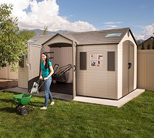 Outdoor Storage Dual Entry Shed, 15 x 8 ft, Desert Sand Y564