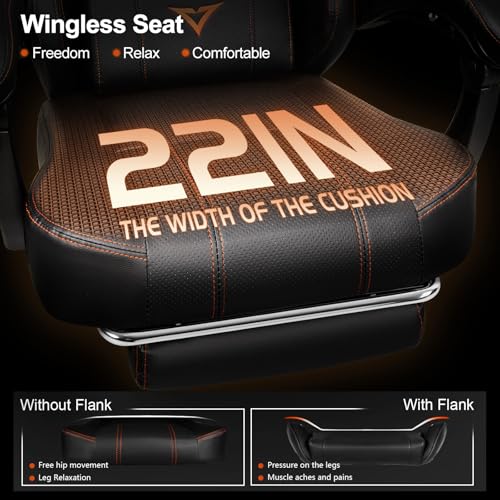 Big and Tall Gaming Chair with Footrest, Ergonomic Computer Chair (Black+Red) Y12139