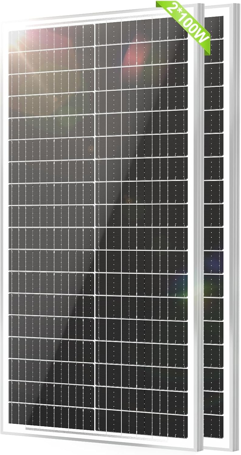 100 Watt 12 BB Monocrystalline Solar Panel 2 Pack N4921