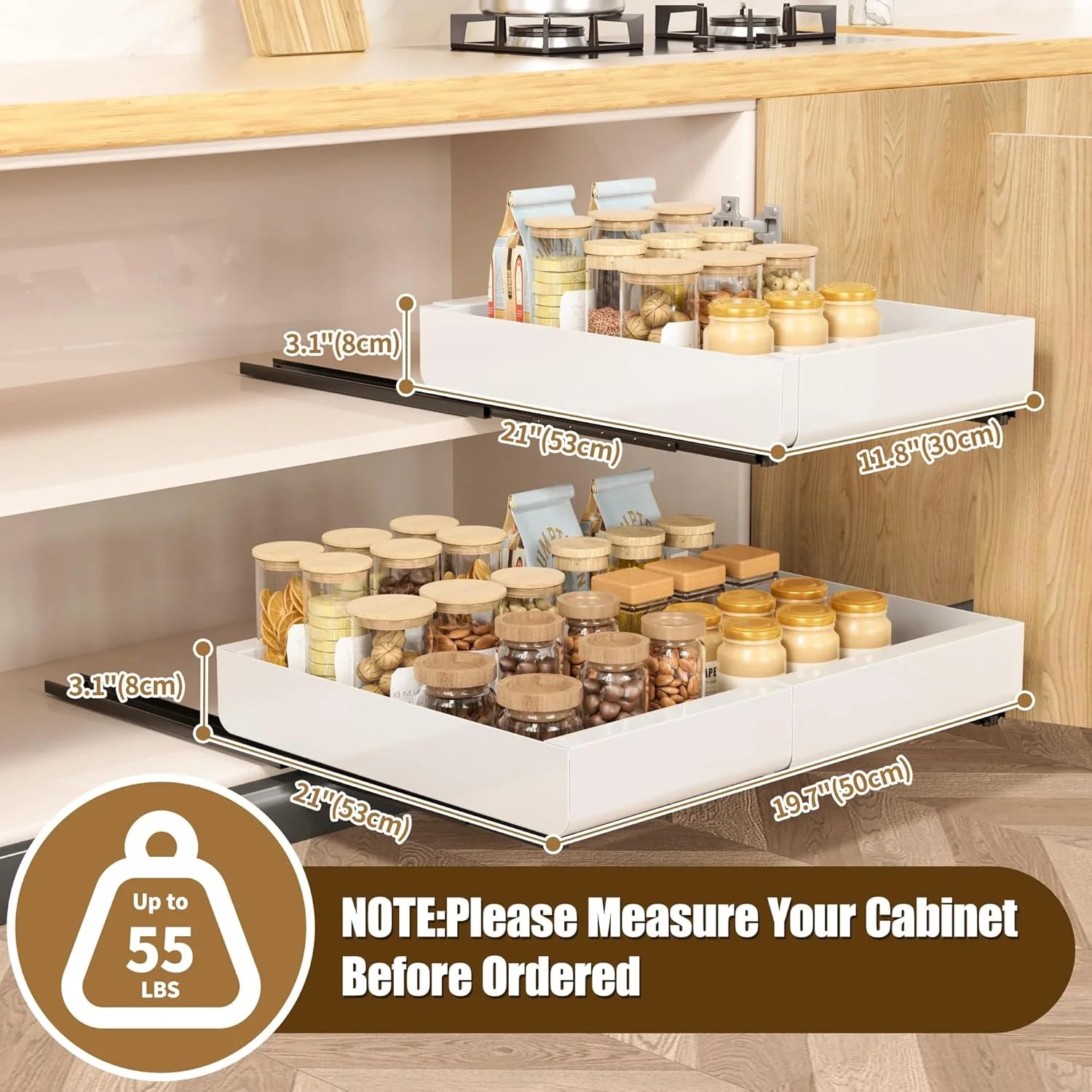 Width Expandable Heavy Duty Slide Out Drawers L72715
