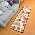 2x6 Feet Gingerbread Cookie Christmas Runner Rug with Rubber Backing F97275