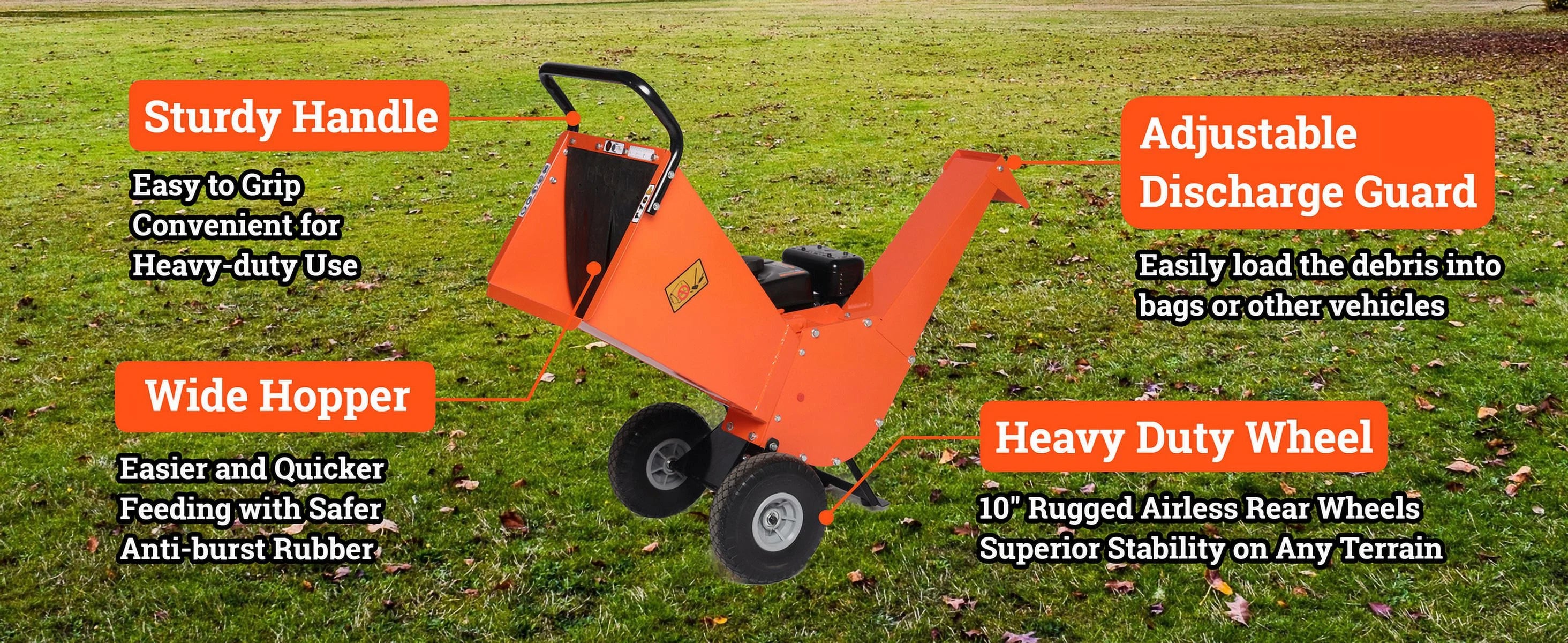 7HP Gas Powered Wood Chipper Shredder Mulcher Z920342