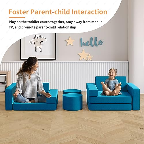 13PCS Modular Kids Play Couch (Blueberry, L) V578