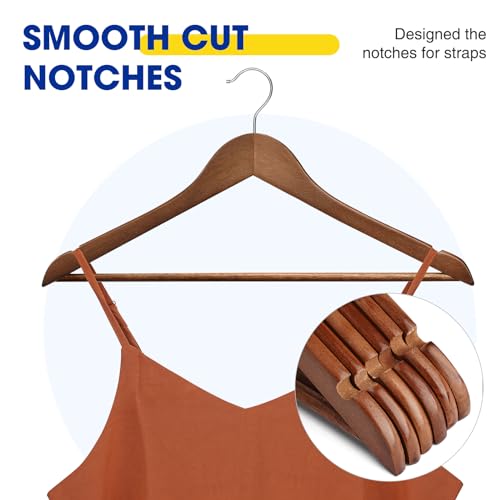 30-Pack Wooden Clothes Hangers with Rotatable Hook A42910