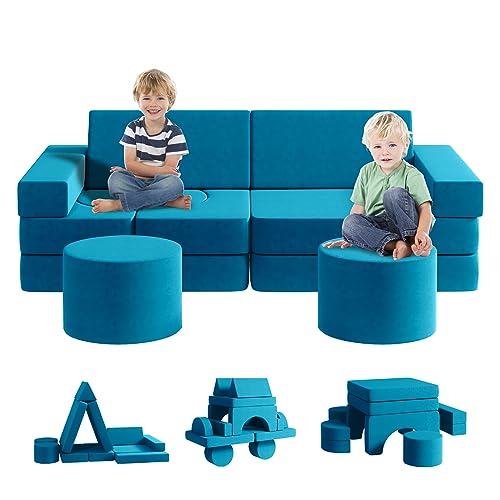 13PCS Modular Kids Play Couch (Blueberry, L) V578