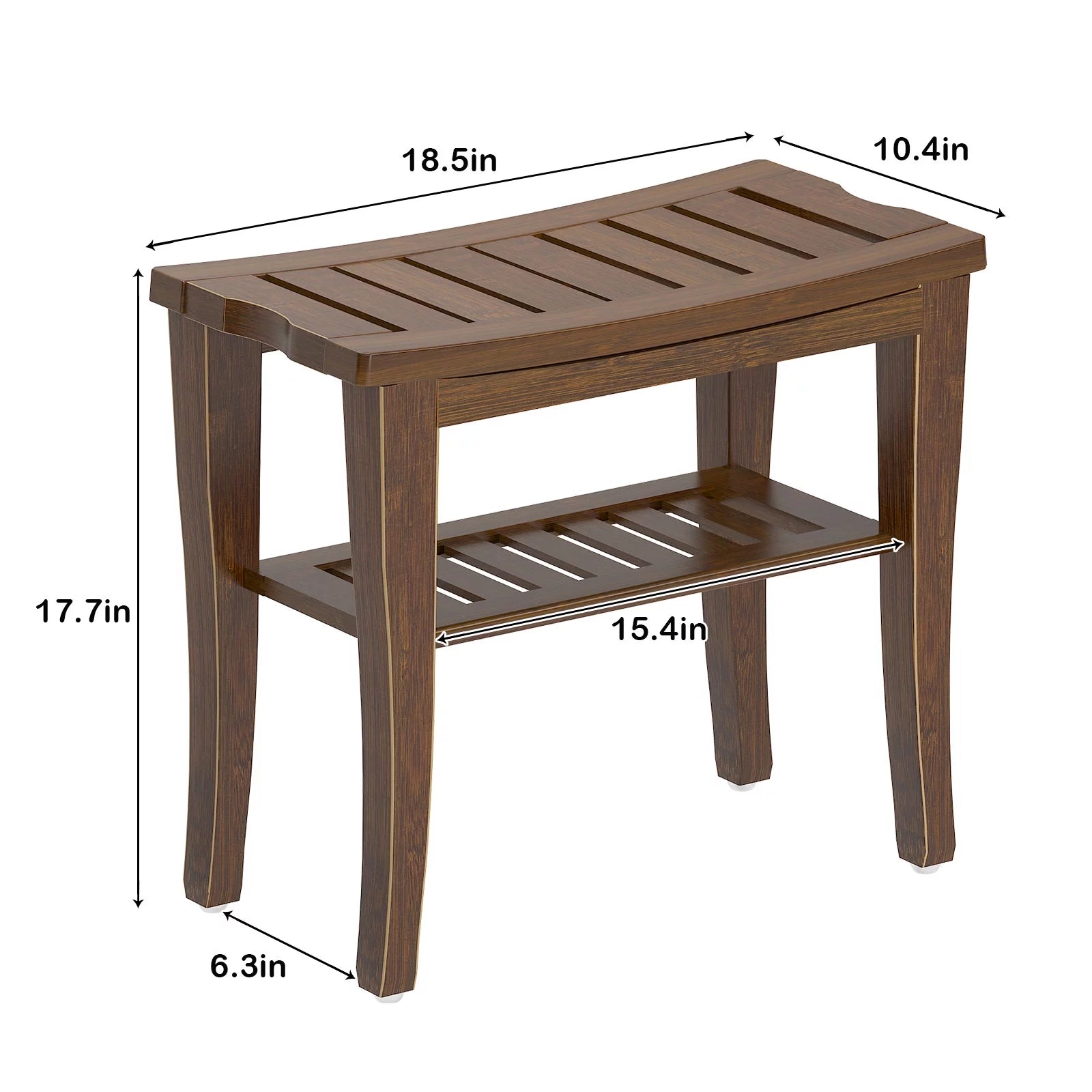 Coffee Bamboo Bathroom Bench W2627
