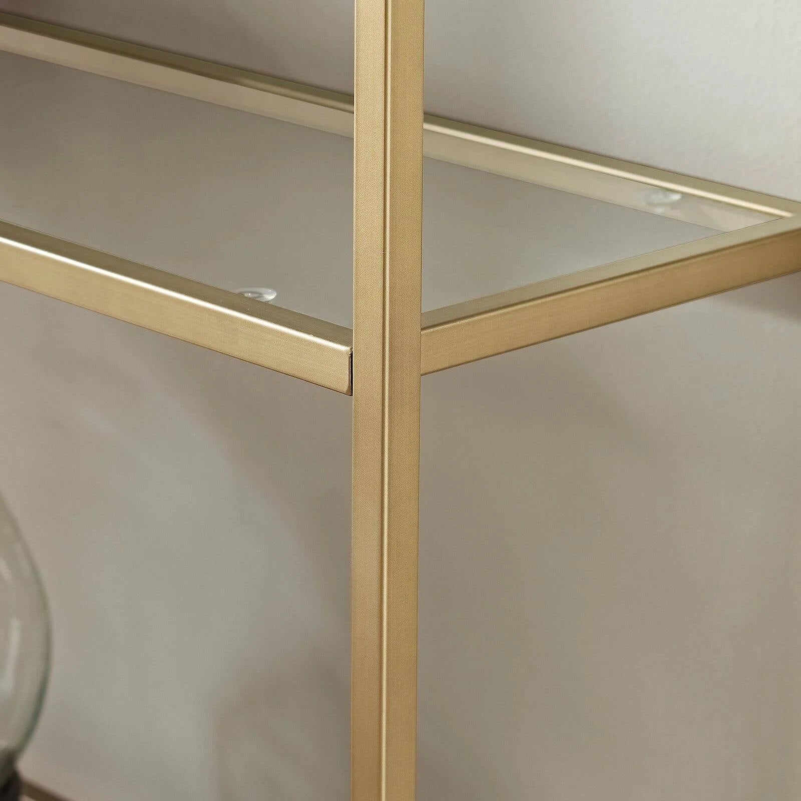 Antique Gold 4 Shelf Glass Metal Etagere Bookcase C473633