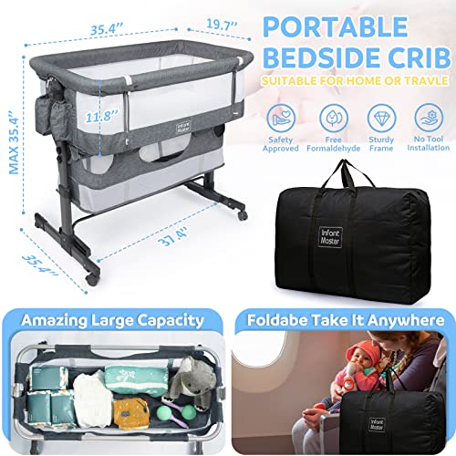 Grey 3 in 1 Baby Bassinet with Mesh Wall V922810